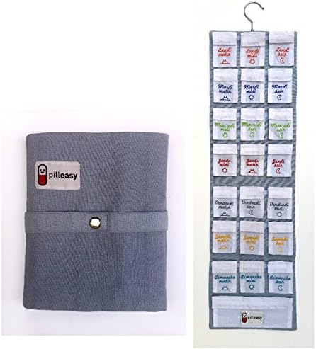 pilleasy Organdy, Weekly Pill Dispenser, Kit, Gold Medal Lépine. Eco-Friendly Packaging. pochettes-doses Fabric Large Size for storing mobile products.