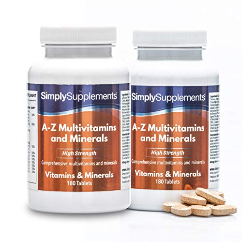 AZ Multivitamines et Minéraux | 360 Comprimés | Adapté aux végétaliens | Jusqu'à 1 an de bienfaits |SimplySupplements