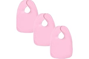 BABAN BABY Large Cotton Baby Dribble Bib - Baby Bibs 0-6 Months to 6-12 Months - Premium British Made Teething Bib for Boys & Girls - 3 Pack, Pink