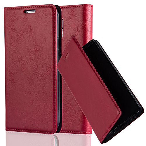 Samsung Galaxy S5 / S5 NEO HÃ¼lle in ROT von Cadorabo - HandyhÃ¼lle mit unsichtbarem Magnetverschluss Standfunktion und Kartenfach Case Cover SchutzhÃ¼lle Etui Tasche Book Klapp Style in APFEL ROT