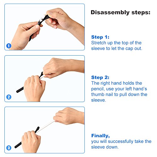 eBoot Bleistift Haut Kasten Hülse Handgriff Schutzhülle Stifteetui für 9,7 und 12,9 Zoll IPad Pro Apple Bleistift, Schwarz - 7