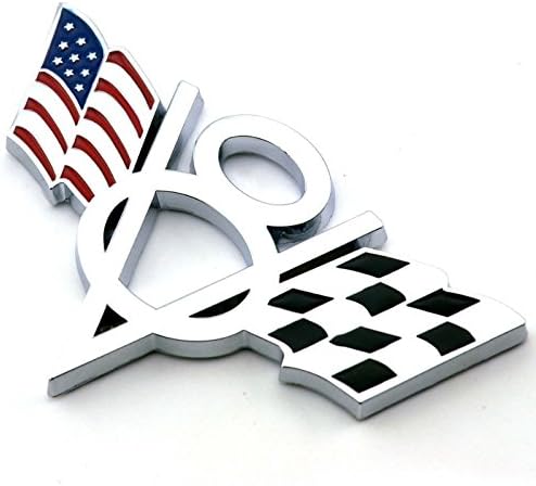 YND 3D Double Flag Car Badge Emblem V8 Metal Stickers Car Décor For Vehicle (2)