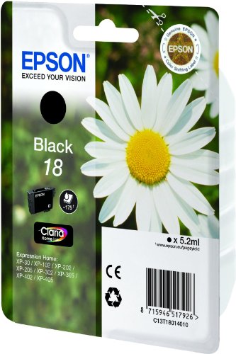 Epson Original T1801 Tintenpatrone Gänseblümchen, Claria Home Tinte, Text- und Fotodruck (Singlepack) schwarz - 2