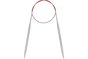 Coopay Rundstricknadeln 5,0mm, Stricknadeln Rundstricknadel 60cm aus Edelstahl mit Flexiblem Kabel, feste Metall-Rundstricknadel für Dicke & Feine Wolle Stricken Socken, Pullover, Handschuhe, Schal