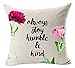 Produktbild Xukmefat Nordic Simple Watercolor Flower Carnations Always Stay Humble and Kind Cotton Linen Square Throw Waist Pillow Case