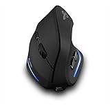 zelotes Mouse Wireless,2400DPI,6 Pulsanti,Mouse Verticale Ricaricabile,Mouse Ergonomico Wireless,USB Mouse Senza Fili per PC,