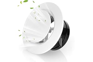 NUTKIT 100mm/ 4 Inch Round Ceiling Vent, Adjustable Air Vent Covers, Extractor Fan Vent Cover, Round Abs Air Vent Grille Covers for Walls, Bathroom, Kitchen