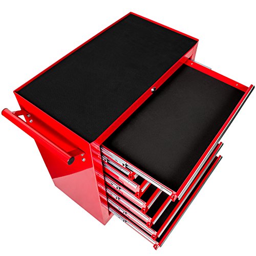 TecTake Werkzeugwagen Werkstattwagen | 7 verschließbare Schubfächer | Kugelgelagerte Gleitschienen | auf Rollen - 2