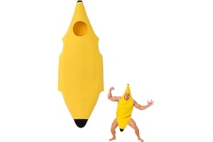 GENERIC Banana Costume for Adults, Fun Banana Fancy Dress Outfit, Perfect for Halloween, Parties, and Costumes, Lightweight and Comfortable Fruit Costume for Men and Women
