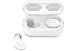 Belkin auriculares True Wireless SOUNDFORM Play preconfiguraciones de ecualización, certificación IPX5, 38 horas de autonomía, iPhone, Galaxy, y otros, blancos