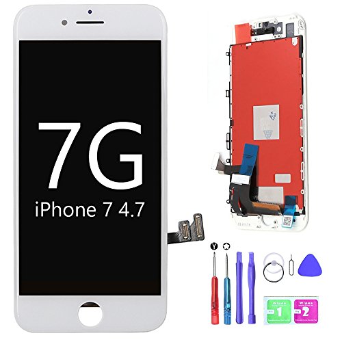 Ibaye Reemplazo de la Pantalla LCD para iPhone 7 4.7 Pulgadas Pantalla táctil 2018 Nuevo diseño Blanco Conjunto de la Foto digitalizador Conjunto Completo con Herramientas gratuitas