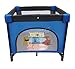 FoxHunter Baby Travel Playpen Infant Square Cot Bed Play Pen With Side Entry Portable Foldable Blue New