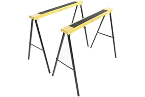 TANGDIAABBCC 2 x Saw Horse Folding Trestle Saw Non Slip Foldable Carpenter Builder Twin Pack