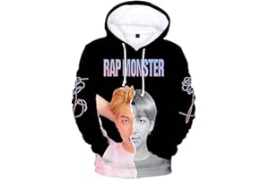 Flyself Unisexe Sweats à Capuche Kpop 3D Imprimé Love Yourself Longue Manche Sweat-Shirt Pull à Capuche Bangtan Boys Suga Jin Jimin Jung Kook V J-Hope RM