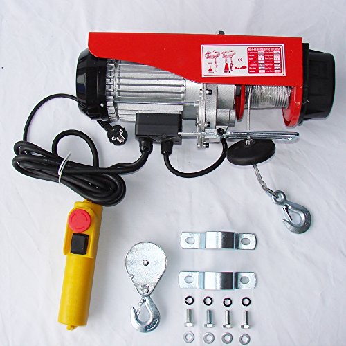 CROSSFER PA400A Elektrischer Seilhebezug 230Volt für 200kg/400kg Last Seilwinde mit Umlenkrolle als Flaschenzug Seilzug 12 Meter Hubhöhe Hebezug Lastkran - 3