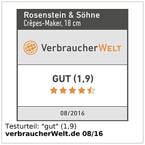 Rosenstein & Söhne Elektrischer Mini-Crêpes-Maker PKM-100, 500 Watt, 18 cm - 5