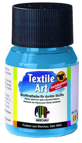 Nerchau 144418 – Textile Art Stoffmalfarbe für dunkle Stoffe 59 ml, Hellblau - 2