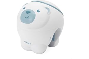 Chicco First Dreams Proiettore Orso Polare, Proiettore 2in1 da Culla e da Comodino, Luce Notturna per Bambini, Musica Classica Rilassante e Suoni della Natura, Giochi Neonato, 0 Mesi +, Blu
