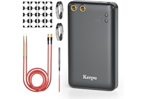 Akku Punktschweißgerät,Kerpu 5000mAh Batterie Punktschweißgerät,11-Gänge,mit Auto&Manuell Modus,4M Nickelblatt,4 Batteriehalterungen (Schwarz)