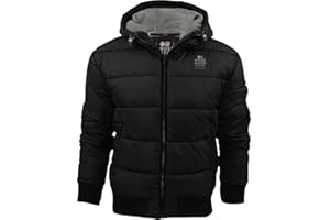 Crosshatch Mens Althorpe’ Quilted Padded Hood Jacket Fleece Lined Winter Coat.