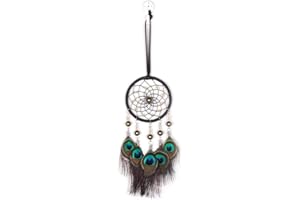 AKADDY Peacock Feathers Handmade Dreamcatcher Craft Dream Catcher Net Handmade Feathers Hanging Decorations Home Decor