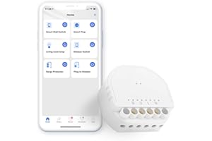 Meross Smart Interruttore WiFi Alexa - Interruttore della Luce Intelligente 1 Gang interruttore modulo compatibile con Alexa, Google Home e SmartThings, interruttore a muro con comando vocale