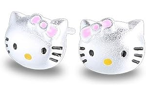 Pendientes de plata de ley Findout con diseño de gatos, para mujeres y niñas(f1759)