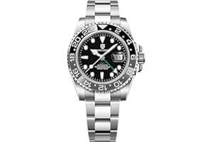 PAGRNE DESIGN Pagani Design Uomo Meccanico GMT Acciaio Inossidabile Impermeabile Orologio Da Polso Zaffiro Vetro Acciaio Inox Ceramica Orologi Orologio per Uomo