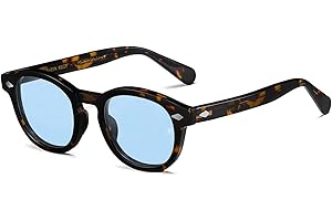 SHEEN KELLY Occhiali da sole ovali retrò in acetato per uomo donna Pirate Captain Johnny Depp Style lenti polarizzate