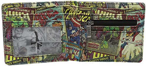 BB Designs Europe Limited Unisex-Adult Retro Comic Red Wallet With Outside Zip Wallet Black (Black)