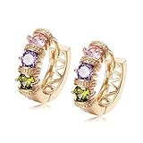 Esta Yazilind de la joyeria de cobre de alta calidad y refinado con oro de 18K, rodeado de diamantes de imitacion de zirconia y cristal.