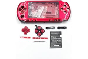 GGZONE Full housing case Shell con pulsanti viti cacciaviti per Sony PSP 3000 3001 3002 3003 3004 Red