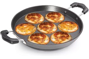 Premier Non-Stick 7 Cavity Paniyaram Pan for Kuzhi Paniyaram, Appe, Paddu & Gunta Ponganalu Induction Base