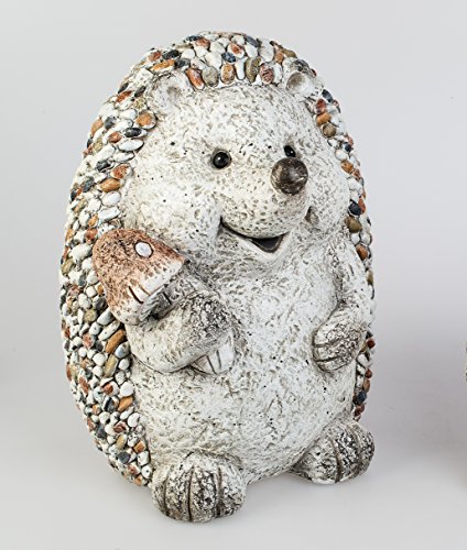 Gartenfigur Igel Stone in verschiedenen Größen Magnesia Dekofigur in Naturstein Optik für den Garten Balkon oder Terasse (34 cm)