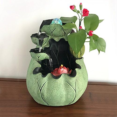 Chinese office feng shui lucky water fountain round the living room decoration decoration decoration humidification tank,Nebulization effect of johuan (Lian Peng) 27.5*35cm