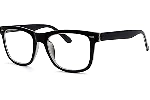 Eyekepper Readers Square Large Lenses Spring-Hinges Reading Glasses Men Women