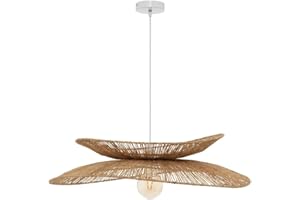 ATMOSPHERA CREATEUR D'INTERIEUR Atmosphera - Suspension Alara en Jute Tressé Beige D. 69,5 cm, Hauteur Réglable - Luminaire Style Bohème Pour Salon, Salle à Manger, Chambre