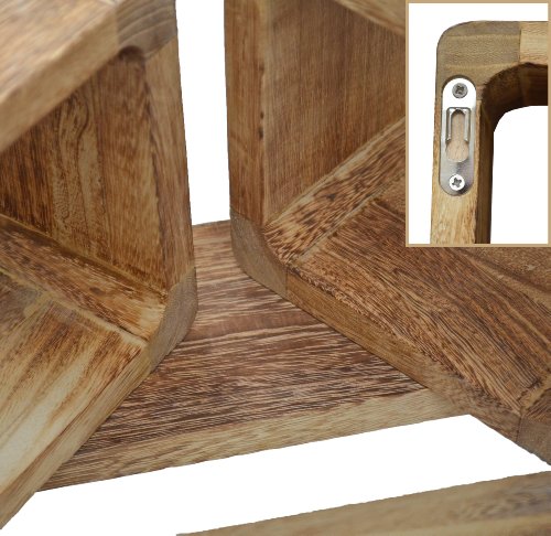 3er Set Lounge Cube Regal Landhaus Stil Wandregal Retro Hängeregal Massivholz in Shabby Hellbraun - 8