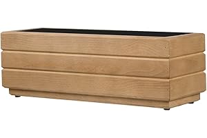 ‎ALFALUX alfalux Pflanzkübel Für Garten Pflanzkasten Für Balkon Blumenkübel Für Fensterbank Blumenkasten Für Terrasse Kräuter-Balkonkasten aus Holz Blumentopf Eiche 50DES1717EI (50 x 17 x 17 cm)