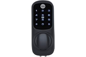 YALE SECURITY Yale YD-01-CON-BL Nightlatch, Serratura Intelligente per Porta, con Tastiera Touch, Blocco di Accesso con codice Pin, Funzionamento a Pollice, Nero [Classe energetica