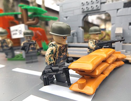 Modbrix 8821- ✠ 2 STÜCK Custom Minifiguren Wehrmacht Fallschirmjäger aus original Lego® Teilen inkl. MP40 Maschinenpistole ✠ thumbnail