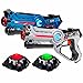 Price comparison product image Laser Tag set: 2 Infrared Toy Guns blue/white + 2 Light Battle Active Targets - Laser gaming toy for kids