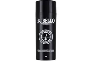 Poudre densifiante cheveux Kératine Naturelle & Végan K-Bello – Masque calvitie, alopécie, perte de cheveux & racines blanches – Fibres capillaire pour hommes et femmes (Flacon 30g, Châtain Foncé)