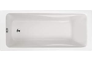 Jacob Delafon - Baignoire Rectangulaire Qualis, avec Vidage et pieds - 180x80 cm - Pieds QuickClip - Fabrication Française - Acrylique, Blanc - E6D431-00