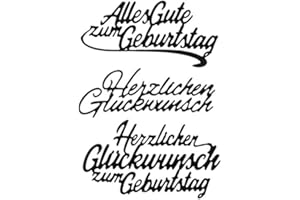 ‎IDEEN MIT HERZ Ideen mit Herz Stanzschablonen, Wünsche, 3cm bis 8,1cm, 3 Stück | Schriftzüge, Schriften, Glückwünsche, Geburtstag | Schablonen zum Gestalten von Grußkarten, Geschenken und vieles mehr