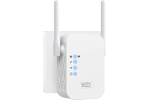 GUBBETT WLAN Repeater, 300 Mbit/s 2.4GHz WLAN Verstärker, Verstärktes Signal mit Zwei Antennen, LAN Port, 4 Modus, Kompatibel zu Allen WLAN Geräten