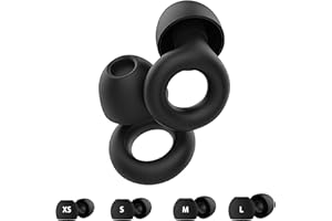 UTXN Ohrstöpsel zum Schlafen, Loop-Ohrstöpsel, Geräuschunterdrückung, Ohrstöpsel, Loop, leise Ohrstöpsel zum Schlafen, zum Einschlafen, Konzentrieren, Reisen oder Konzerte, Ohrstöpsel in XS/S/M/L (Schwarz)
