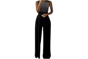 KAISTAR Tuta Lunga Manica Corta da Donna Tuta Intera Elega Estiva Tutine Donna Eleganti Monopezzi e Tutine Scollo a V/O Tuta da Donna Pagliaccetto Estivo Tuta Jumpsuit Eleganti da Cerimonia Taglie forti