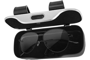 lasuroa Porte-Lunettes de Soleil pour Pare-Soleil de Voiture, Étui à Lunettes Noir Haut Gamme Fermeture Silencieuse Par Simple Pression Antichoc Accessoires Voiture Organisateur Pare-Soleil Rangement