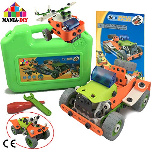 Blocchi Di Costruzione 5 In 1| 161 Pezzi Soffici Per Costruirti Auto 4x4 Aereo Elicottero Quad E Robot Giocattolo Di Ingegneria Per Bambini 5 6 7 8 9 10 Anni Ottimo Regalo Per Ragazzi E Ragazze